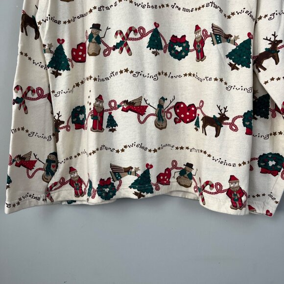Holiday Time Vintage Christmas Long Sleeve Crew Neck Women's 14W/16W Reindeer - Picture 5 of 6